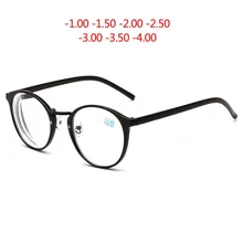 SPH-1.0,-1,5~-4,0 круг готовой очки при близорукости очки Оптические Для мужчин Для женщин по рецепту Lentes Opticos Para Hombre