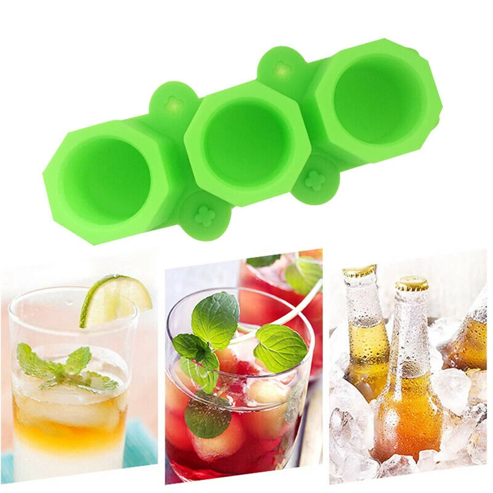 Whiskey Kitchen Food Grade DIY Home Small Ice Tray Round Heat Resistant Tools Juice Cocktails Silicone Mold 3 Cavities