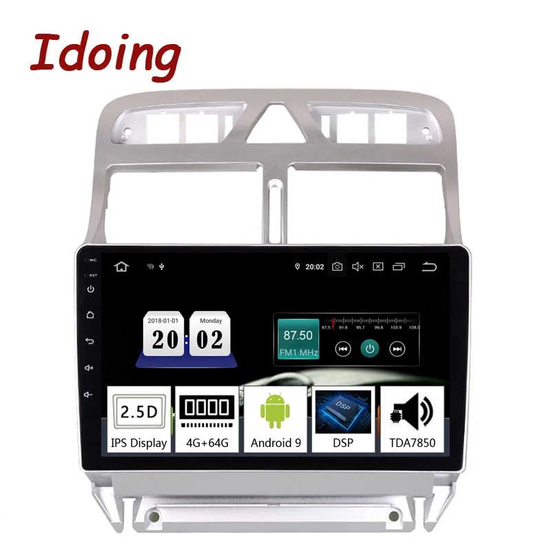 Excellent Idoing 9" 2.5D Car Android 9.0 Multimedia Player For Peugeot 307 307CC 307SW 2002-2013 PX5 4G+64G 8 Core GPS Navigation TDA7850 0