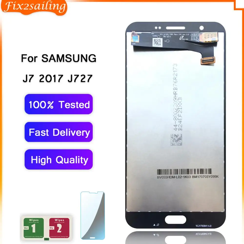 FIX2SAILING рабочий AMOLED ЖК-дисплей сенсорный экран в сборе для samsung Galaxy J7 J727 SM-J727P J727V J727A