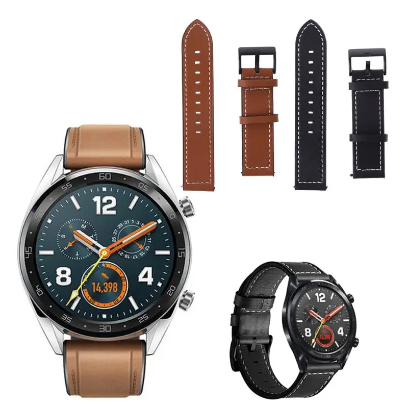Ремешок для часов из натуральной коровьей кожи для huawei Watch GT/Honor Watch Magic Quick Release Band стальной ремешок с пряжкой браслет на запястье