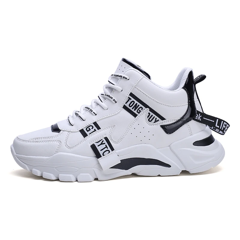 Мужские кроссовки для бега, дышащая уличная мужская спортивная обувь, светильник, кроссовки для комфортных спортивных тренировок, обувь на массивном каблуке - Цвет: white black G31