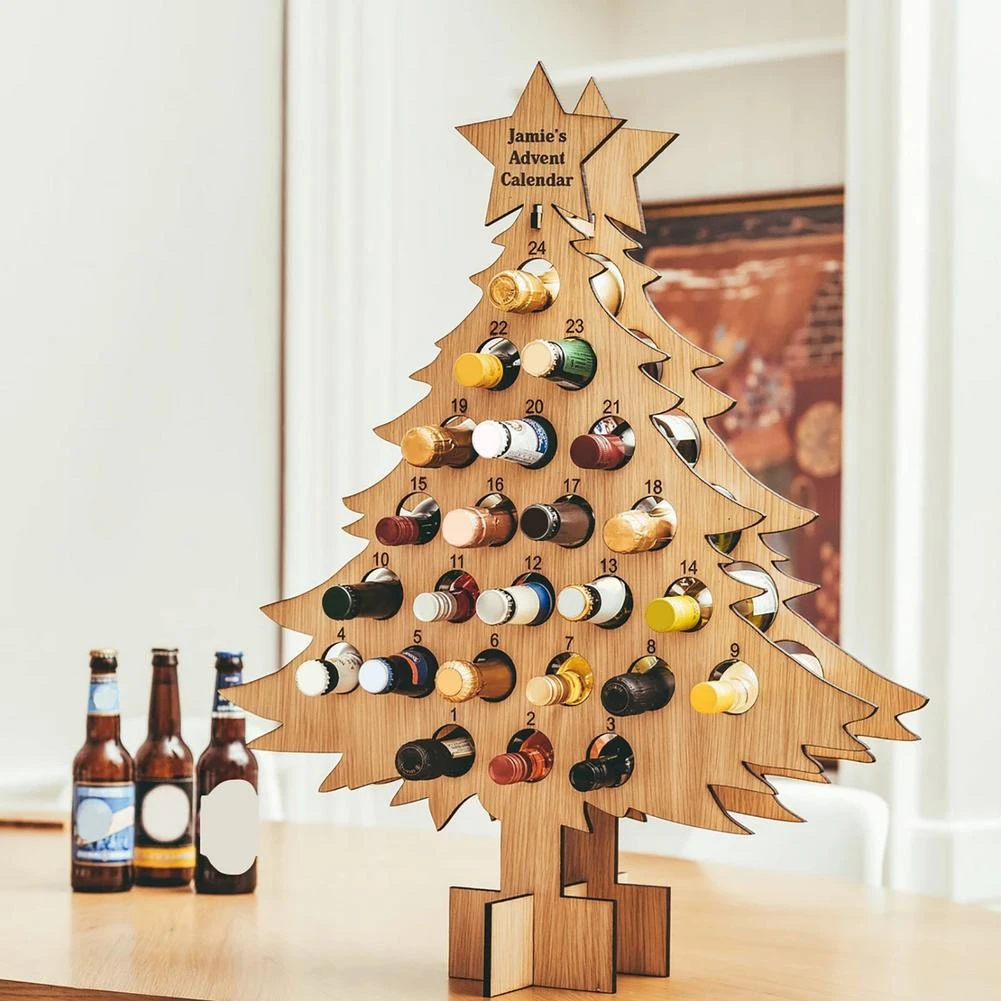 ワインボトルホルダー クリスマスツリーアドベントカレンダー ワインボトルラック木木製クリスマスアドベントカウントダウンカレンダーchristm アドベントカレンダー Aliexpress