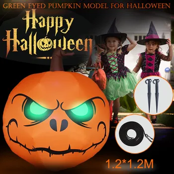 

Halloween Green-eye Pumpkin Inflatable 1.2m Decoration Ghost Festival Inflatable Halloween Green Eyed Pumpkin Inflatable Model