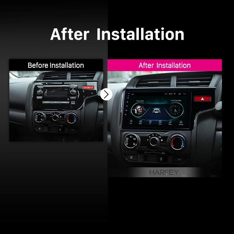 Cheap Harfey 2Din Android 8.1 HD 9" Car GPS Navi Autoradio Media Player 1+16GB For HYUNDAI SANTA FE 2005 2006 2007 2008-2012 Head Unit 3