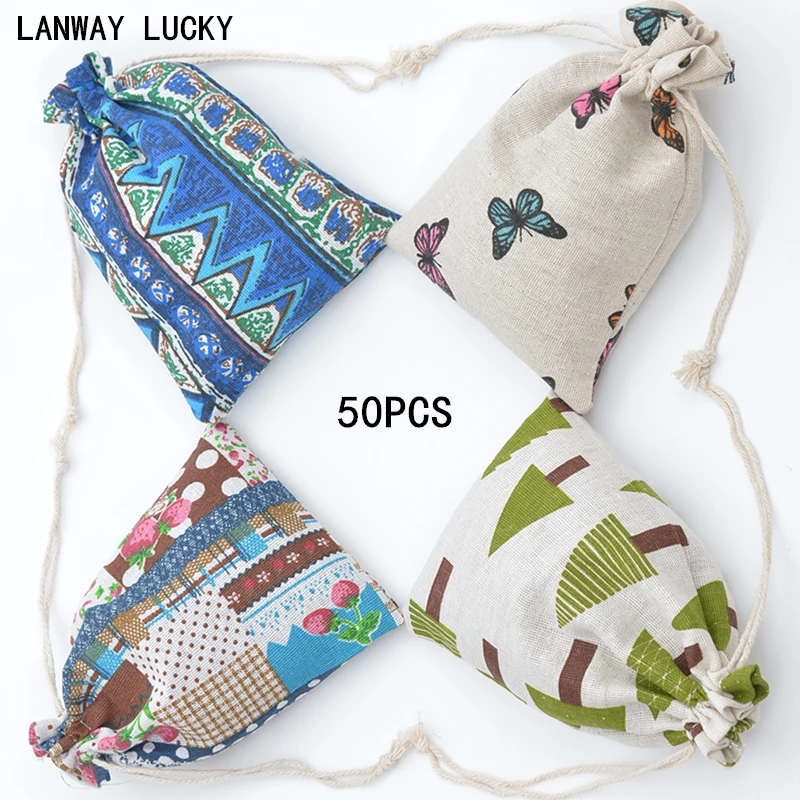 

5"x7" Muslin Cotton Gift Candy Bags Burlap Drawstring Pouch Party Wedding Favor Gift Bag Jewelry Packaging Jute Bag 50pcs