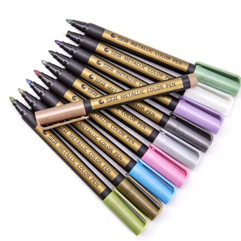 

10 colors Color metal marker pen water-based paint pen marker pen DIY album hand account pen permanent markers marker pen