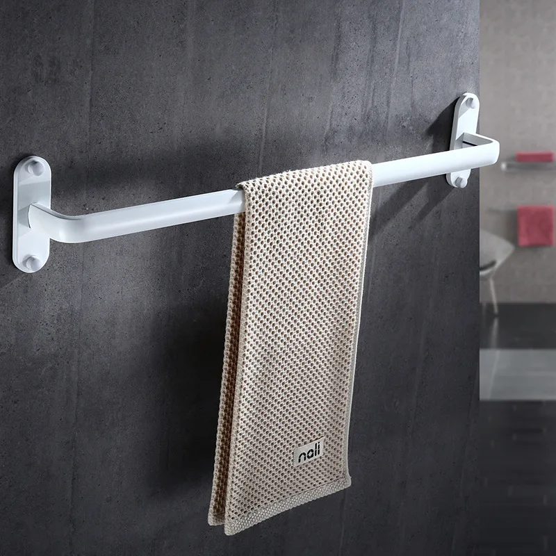 

Northern European-Style Alumimum Toilet White Towel Rack Single Pole European Style Bathroom Hotel Pure White Towel Rod Towel Ba