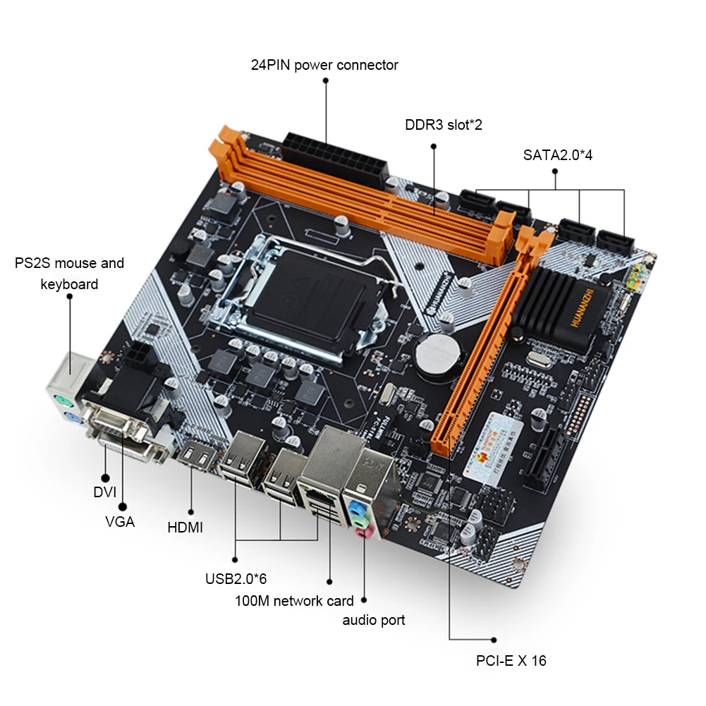 Новая LGA 1155 H61 USB 2 0 настольная материнская плата Socket i3 i5 i7 CPU DDR3 16G M ATX BIOS