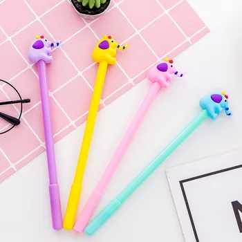 

4 Pcs Cut Elephant Gel Pen 0.5mm Black Color Ink Ballpoint Pen Cartoon Kid Gift Stationery Office School Supplies E6028