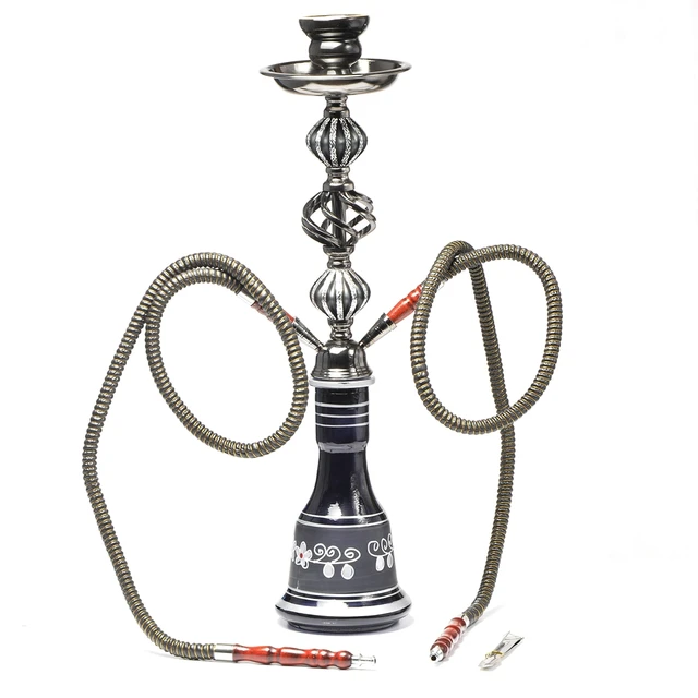 DEJAYA Glass narghilè Shisha Pipe Set Narguile Completo Chicha con  accessori per fumatori ciotola pinze per carbone nero 2 tubi - AliExpress