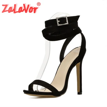 

ZALAVOR Women Sandals Sexy High Heels Ankle Corss Band Fashion Buckle Open Toe Shoes Women Catwalk Show Shoes Size 35-40