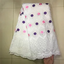Белая швейцарская кружевная ткань высокое качество вышивка Африканская Хлопковая ткань швейцарская вуаль кружева в швейцарском популярном дубайском стиле