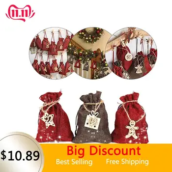 

DIY Numbers Bag Christmas Advent Calendar Ornament Christmas Gift Bags Calendar Countdown Bag Candy Storage Pouches