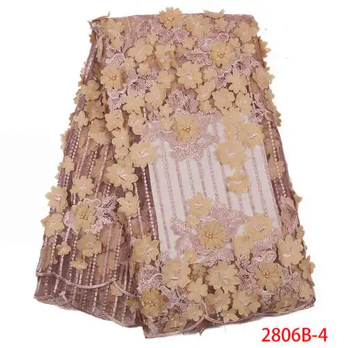 Последний стиль черный и красный нигерийский кружевной ткани высокого качества кружева для шитья бисером отделка ткани цветы для платьев GD2806B-1 - Цвет: picture-4