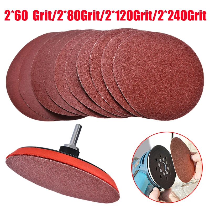 Sandpaper Sanding Disc W/ Backing Pad+Drill Adapter For Woodworking Tool Set