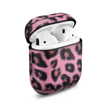 

Leopard Print Genuine Leather Protective Case For Apple AirPods Accessories for IPhone Airpods Earphone Portable Pocket Cover