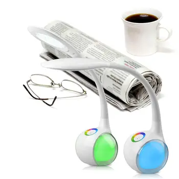 

EU/US Plug 5W LED Desk Lamp with Touch Dimmer Gooseneck LED Table Colorful Atmosphere Light Bedroom bedside desk reading light