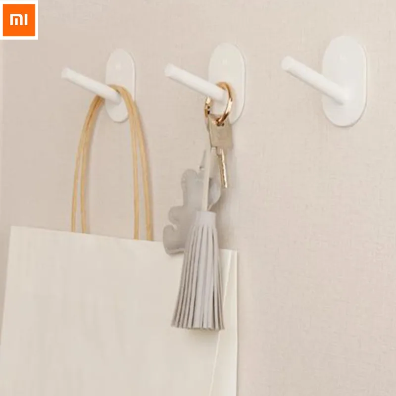 

3pcs new Xiaomi Mijia HL Little Self Adhesive Hooks Strong Kitchen Bathroom Closet Wall Hooks 3kg Max Load Hanger Hook Up