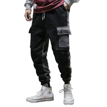 Мужская одежда Осенние новые повседневные мужские плюс бархатные рабочие спортивные штаны Молодежные хлопковые теплые свободные шаровары со средней талией