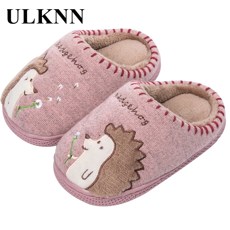 

ULKNN Baby Winter Animal Slippers Household 2020 Winter Children Cotton Plush Toddler Shoes For Infant Girls Boys Non-Slip