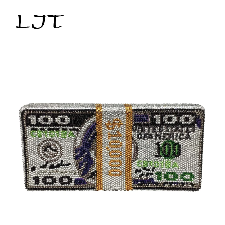 Женские вечерние сумки клатчи LJT кошельки и сумочки с фиксированными кристаллами