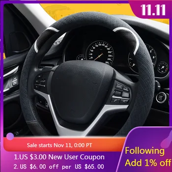 

Linen steering wheel cover cubierta volante steering cover auto cute handle cover women 38cm car accessories for suzuki sx4