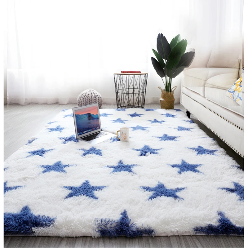

Star Grey Carpet Rainbow carpet gradient tie-dye plush rug living room coffee table pad carpet bedroom rug baby crawling mat