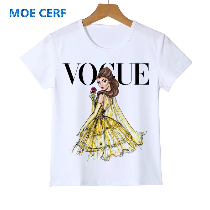 Cartoon Kid T Shirt Children's Tops Tees 3D VOGUE Princess Print Tees Girls& Boys Fashion Queen Tshirt Y42-8