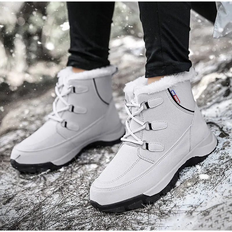 Women Winter Mid Calf Snow Boots Ladies Flat Platform Lace Up Women's Waterproof Warm Furry Plush Woman Casual Female Shoes New