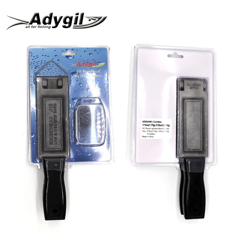 Adygil DIY рыболовные Круглоголовые джига плесени ADRJHM/разные комбо 1/16 унций(1,75 г), 1/32 унции)(0,875g) в комплексе 8seasons стаканчики для минеральных водов - Цвет: silvery