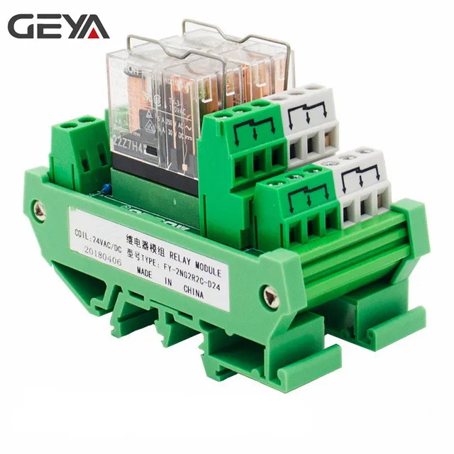 

GEYA 2NG2R 2 Channel Omron Relay Module 2NO 2NC DPDT PLC RELAY Interface 12V 24V AC/DC