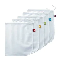 5 шт. покупки шнурок складные многоразовые Кухня моющиеся хранения Органайзер для игрушек дома многоцелевой сетчатый мешок для фруктов и овощей