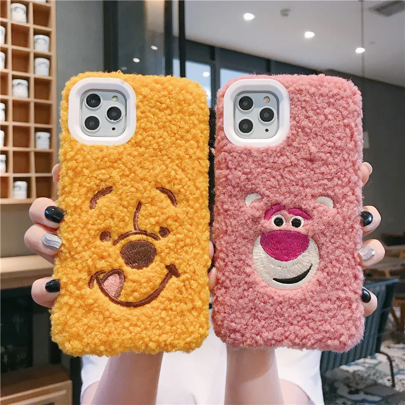 Для iphone 11 pro toy story теплый чехол, мультяшный пушистый чехол Duffy Bear меховой зимний чехол для iphone XS Max XR X 6 6S 7 7p 8 plus