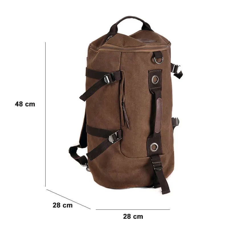 Многофункциональные холщовые рюкзаки для путешествий, мужские спортивные сумки для скалолазания, Цилиндрические сумки на плечо, большой портативный рюкзак для ноутбука B049