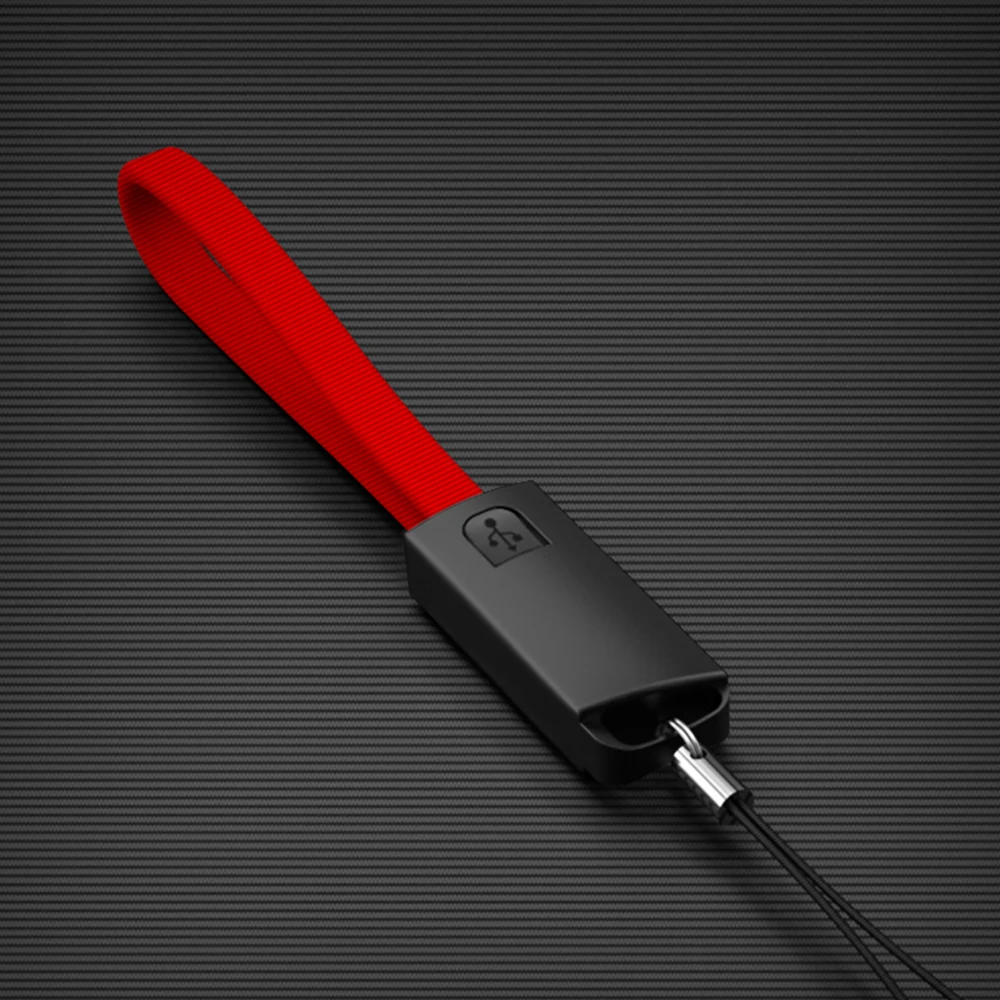 Red Портативная зарядка для теленфона type C кабель для быстрой зарядки для samsung A50 A70 A30 зарядное устройство Usbc type-C шнурок для брелока короткий кабель Micro USB - Цвет: Red