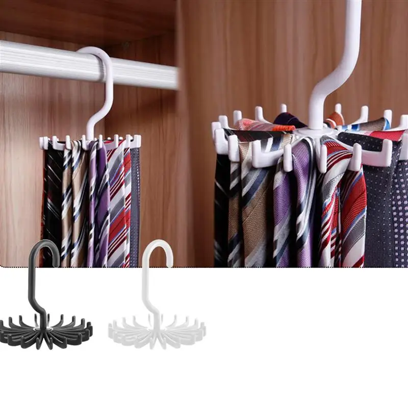 Tie Rack Ties Belts Scarves Holds Hanger Rack Rotating Hook