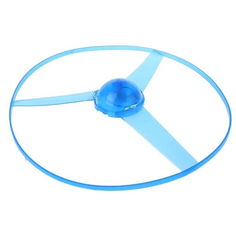 LED Flashing Plastic Pull String Flying Saucer Propeller Toy Disc Helicopter New 