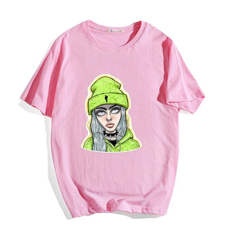 Крутая футболка унисекс, Повседневная футболка Billie Eilish, летние модные хлопковые футболки для подростков, Harajuku, футболки с короткими рукавами
