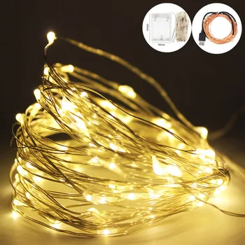 

10M 5M 2M Copper Wire Cabinet Lamp Bookcase Decoration LED Light Flexible String Lamp Christmas Wedding Party Indoor Lighting