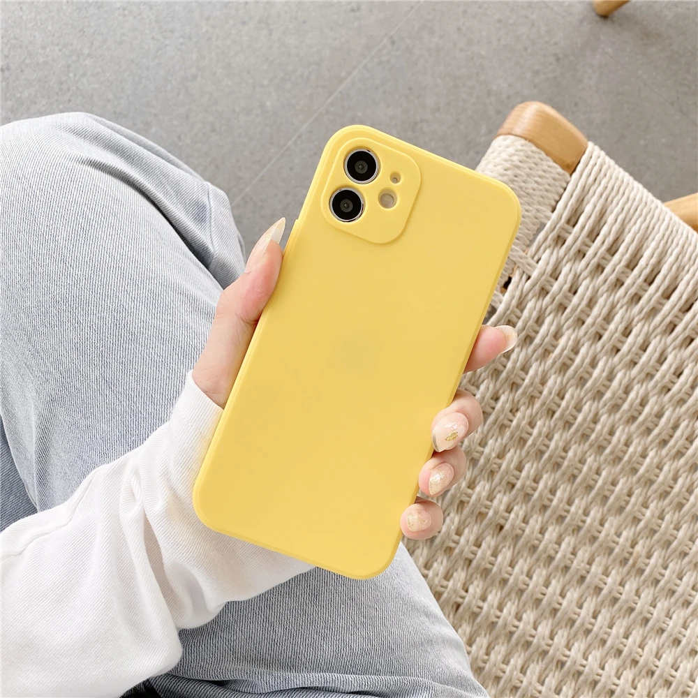 Soft Silicone Candy Colour Phone Case For iPhone 11 12 Pro Max 13Mini Camera Protection XS X XR 7 8 Plus SE2020 Matte Shockproof