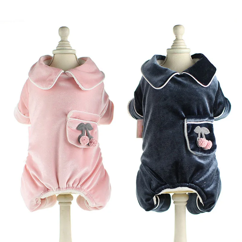 

Dog Clothes Velvet Dog Pajamas for Autumn and Winter Super Warm Clothes Four-legged Thickening Jumpsuit Pet Clothing