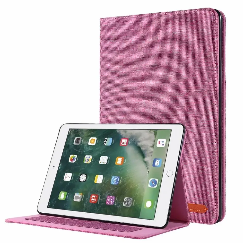 Case For IPad5/6 9.7 A1822 A1823 A1954 A1893 Woven design Leather Tablet Smart Silicone Stand Back Cover Coque+pen - Цвет: Фиолетовый