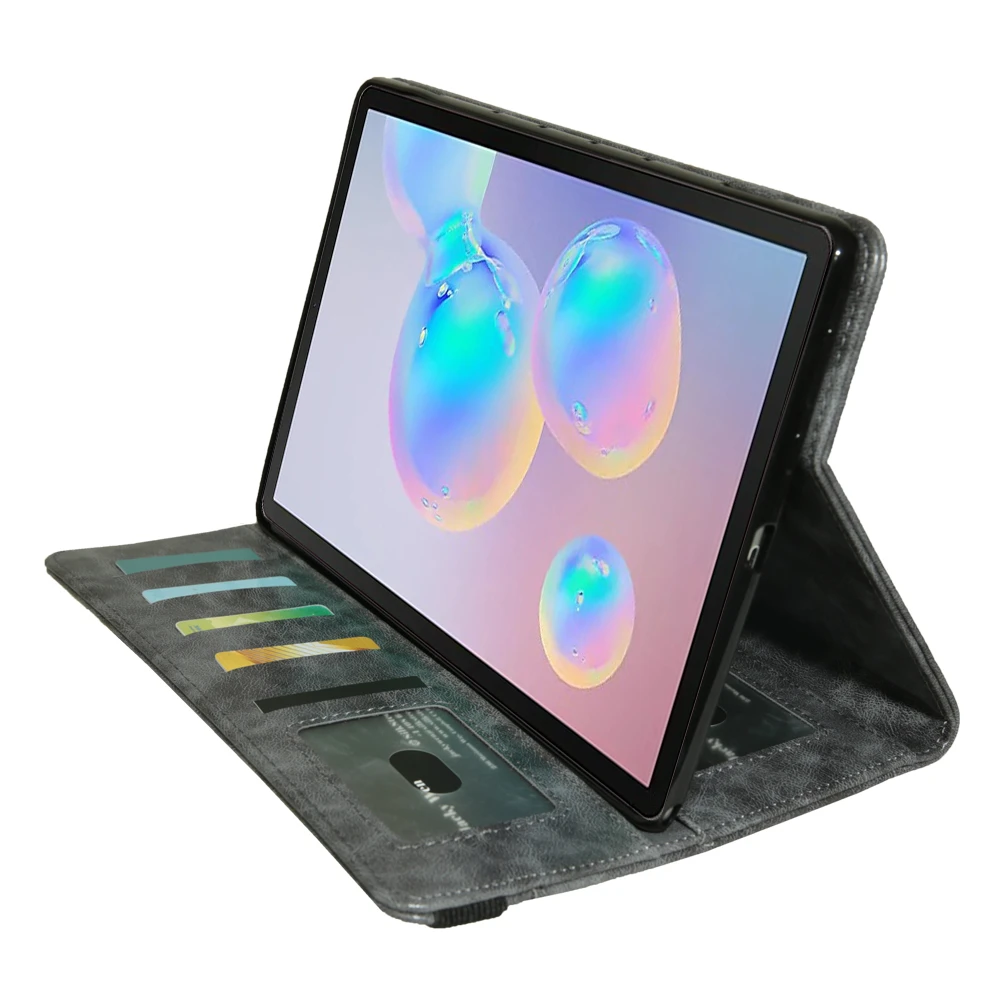 Для samsung Galaxy Tab S6 10,5 ''SM-T860 T865 T867 чехол из искусственной кожи 12 отделений для карт откидной складной чехол-подставка с держателем для ручек