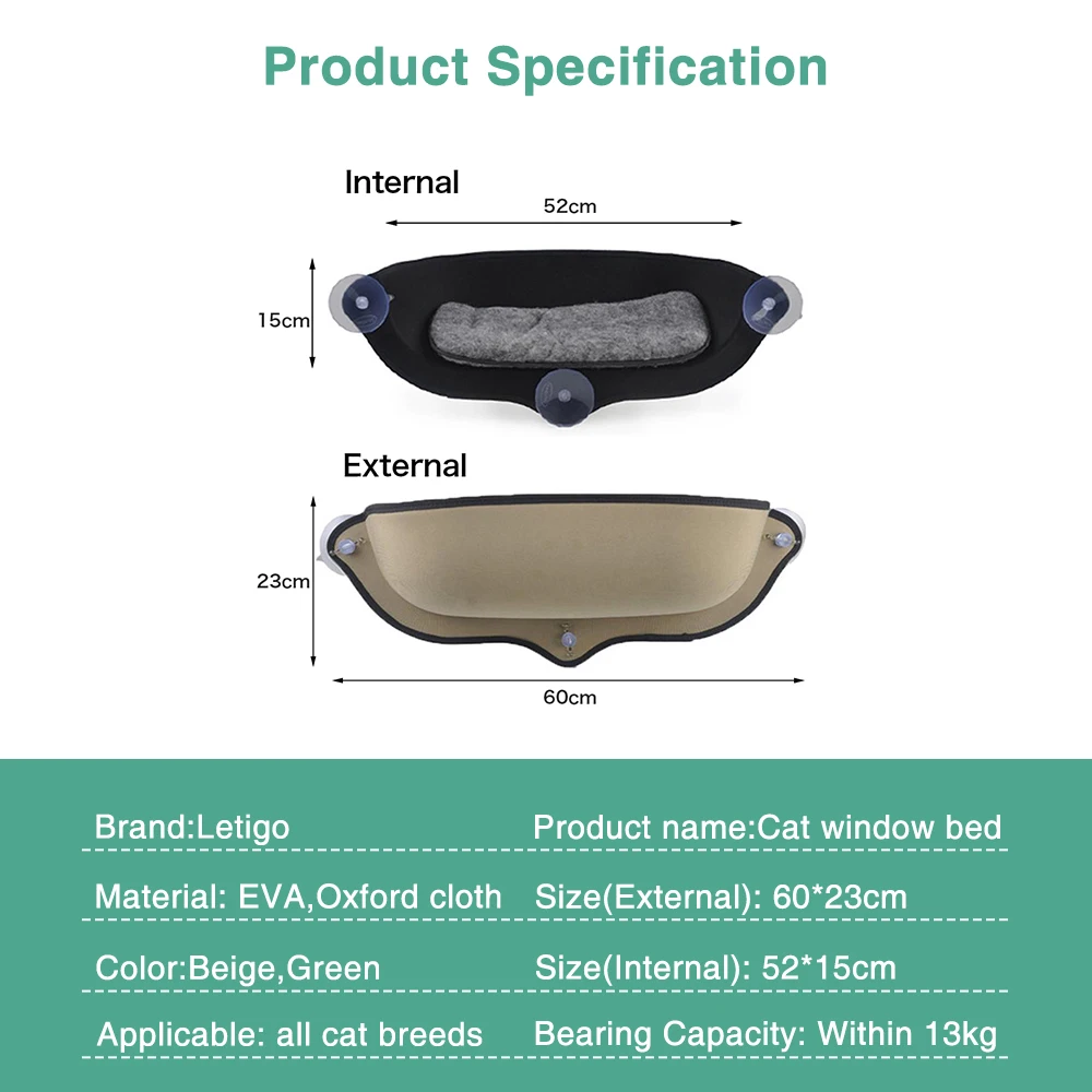 Cat Hanging Bed Mount Window Pod Lounger Suction Cups Warm Bed For Cat Rest House Cat Seat Wall Mou