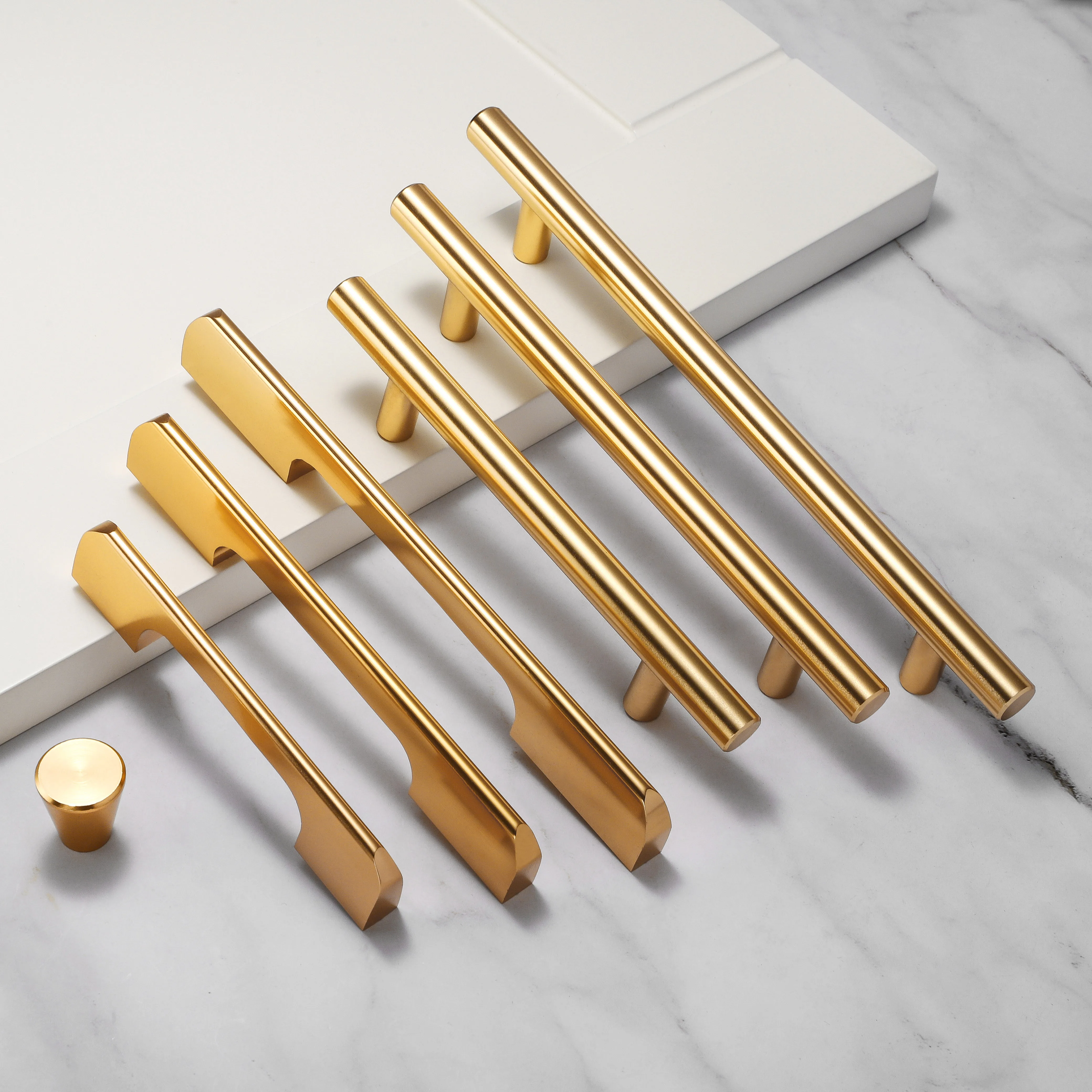 

Simple bright golden cabinet handle solid aluminum alloy kitchen cabinet pull drawer drawer furniture handle hardware