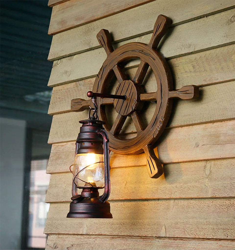 Nordic Retro LED Solid Wood Wall Lights Modern Industry Bar Cafe Decoration Lamp Wall Aisle Corridor Lamp Bedroom Light Fixtures