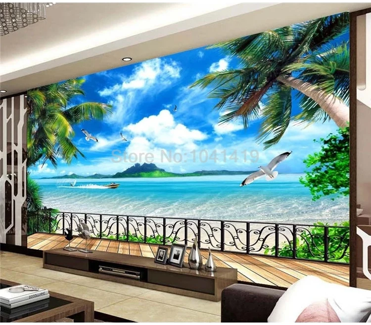 de fora, visão do mar, pintura de