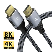 Compatibles HDMI câble 4K 60 HZ/120HZ TVHD Haute Vitesse 8K 60 HZ/120hz UHD HDR 48Gbps câble Ycbcr4:4:4 Convertisseur pour PS4 Projecteurs