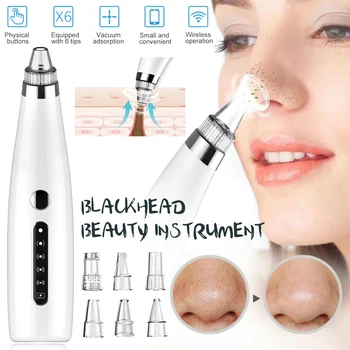 

Electric Blackhead Remover Vacuum Facial Pore Cleanser Dot Remove Face Pore Skin Care Acne Pore Cleaning With 6 Tips